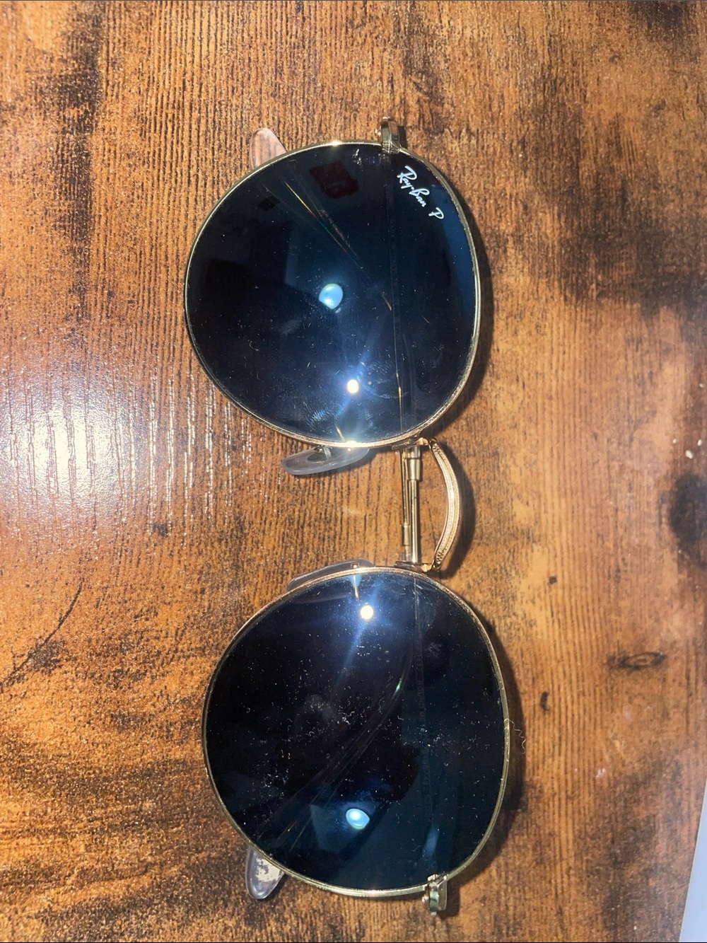 Round Black Lens RayBan with Gold Frame
